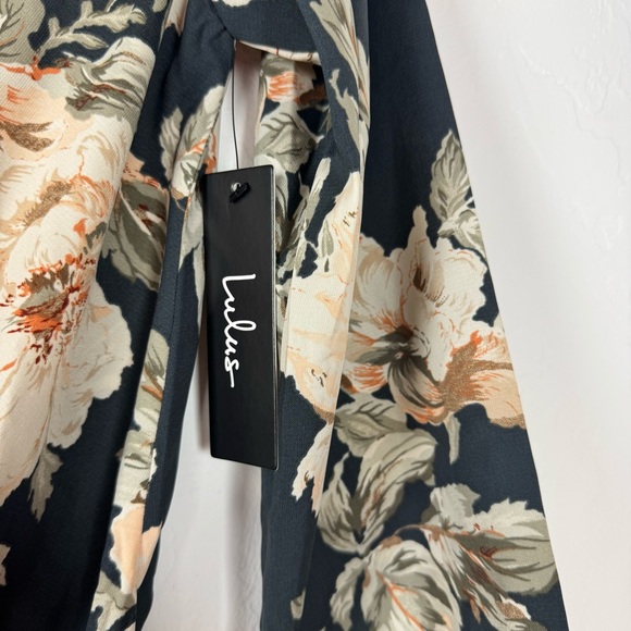 Lulus Romper Onesie Playsuit One Piece Prairie Daydream Washed Navy Blue Floral - Picture 9 of 10